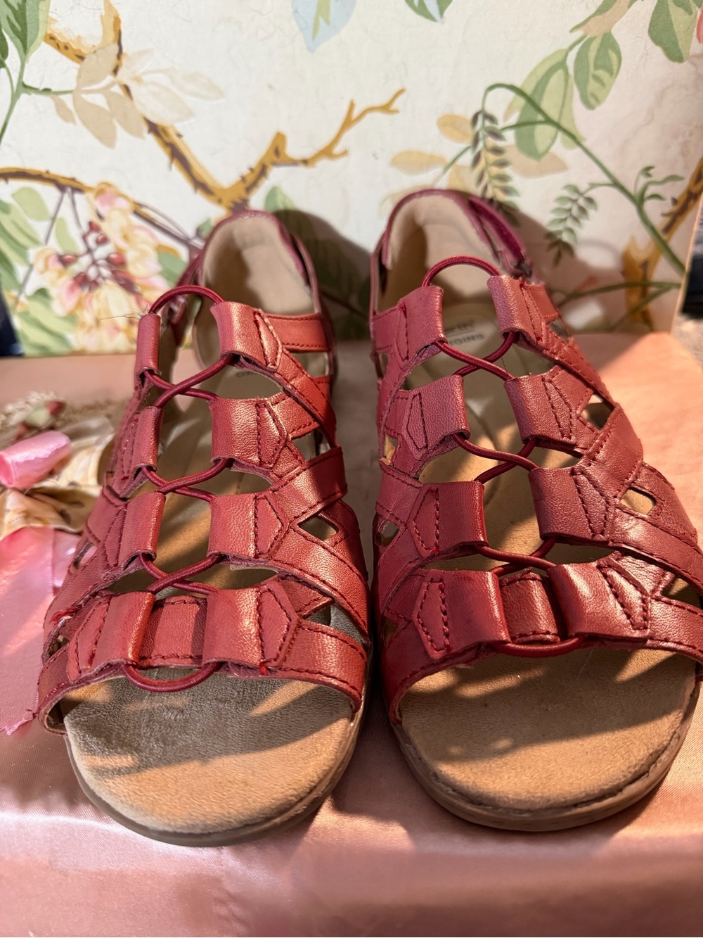 Women's Earth Origins, Regal Red/Rouge Royal, size 9M,  Strappy Sandals, EUC